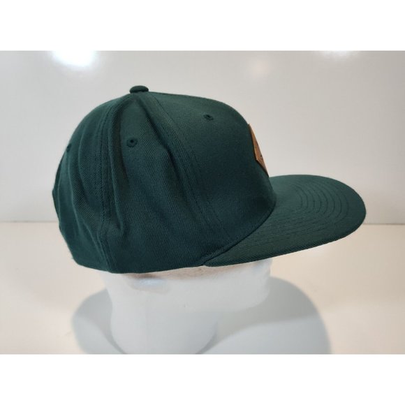 RVCA Snapback Wool Blend Leather Logo Patch Green - Picture 6 of 8